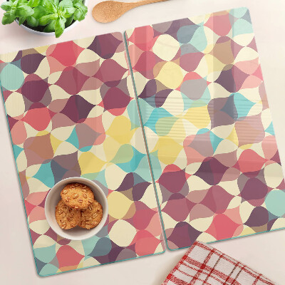 Üveg vágódeszka Színes körök geometriája