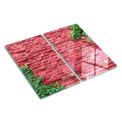 Edzett üveg vágódeszka Téglafal növényekkel