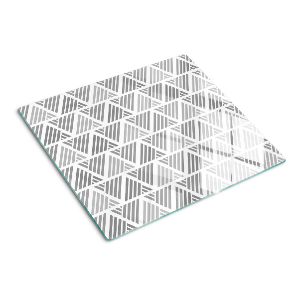Edzett üveg vágódeszka Geometriai minták szürke árnyalatokban