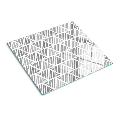 Edzett üveg vágódeszka Geometriai minták szürke árnyalatokban