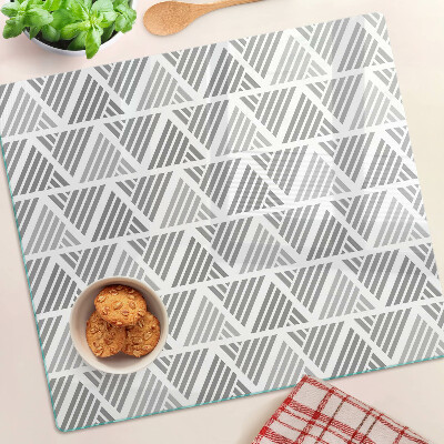 Edzett üveg vágódeszka Geometriai minták szürke árnyalatokban