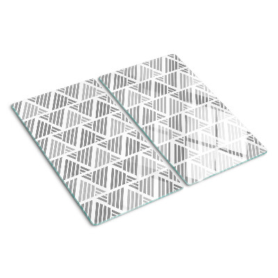 Edzett üveg vágódeszka Geometriai minták szürke árnyalatokban