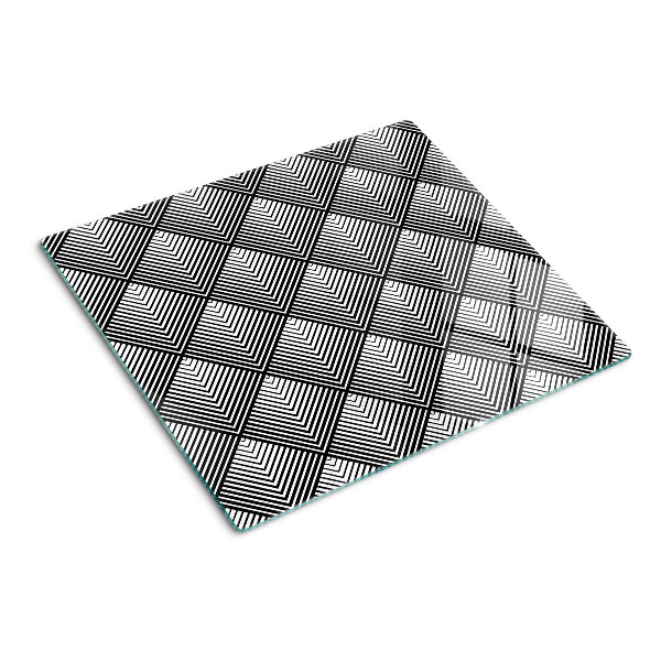 Edzett üveg vágódeszka Geometria fekete-fehérben