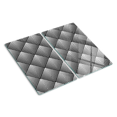Edzett üveg vágódeszka Geometria fekete-fehérben