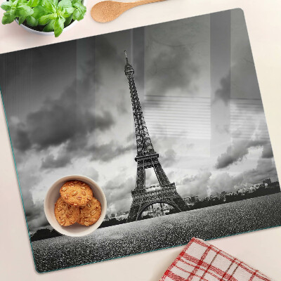 Üveg vágódeszka Eiffel-torony fekete-fehérben