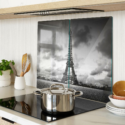 Üveg vágódeszka Eiffel-torony fekete-fehérben