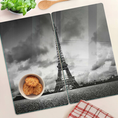 Üveg vágódeszka Eiffel-torony fekete-fehérben