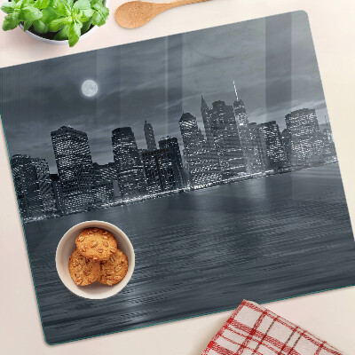 Edzett üveg vágódeszka Az éjszakai város panorámája