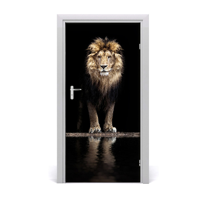Poszter tapéta ajtóra Portré egy oroszlán