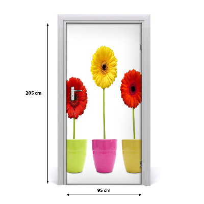 Ajtóposzter öntapadós színes gerbera