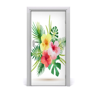 Poszter tapéta ajtóra Hawaii virágok
