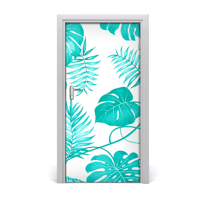 Poszter tapéta ajtóra trópusi levelek