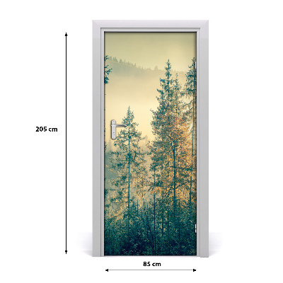 Poszter tapéta ajtóra Köd az erdőben