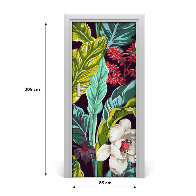 Ajtó méretű poszter trópusi virágok