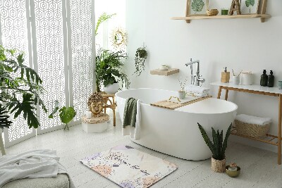 Nedvszívó fürdőszoba szőnyeg Line art flory