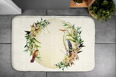 Fürdőszoba szőnyeg Kompozíciós virágok madarak