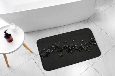 Zuhany kilépő szőnyeg Fekete geometriai absztrakció