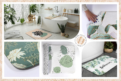 Fürdőszoba szőnyeg Növények mintázata