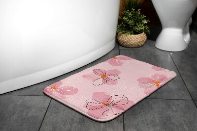 Fürdőszoba szőnyeg Rózsaszín virágok