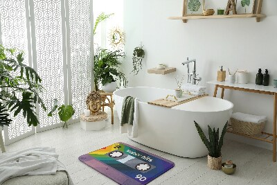 Fürdőszoba szőnyeg Retro kazetta szivárvány