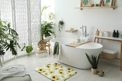 Fürdőszobai szőnyeg Napraforgó virágok