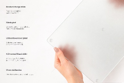 Üveg vágódeszka fényképpel téglalap alakú, félig átlátszó kivitelben