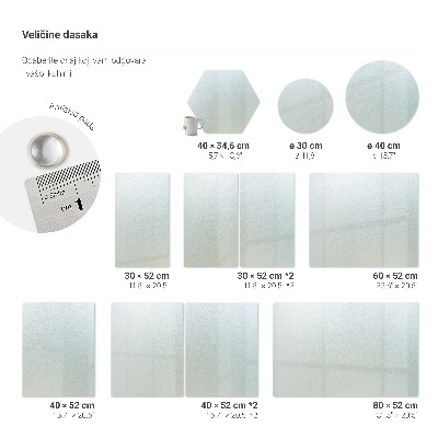 Üveg vágódeszka fényképpel téglalap alakú, félig átlátszó kivitelben