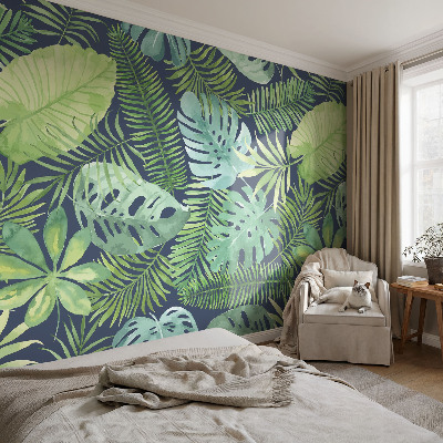 Vlies fotótapéta hálószobába Trópusi levelek