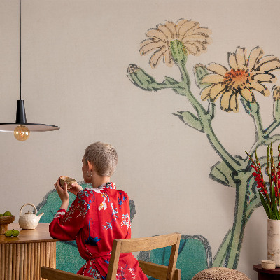 Nyomtatott vlies fotótapéta Virág és levelek