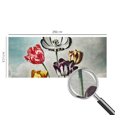 Vlies fotótapéta hálószobába Színes tulipánok