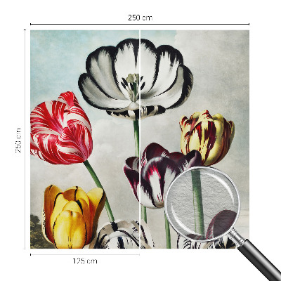 Vlies fotótapéta hálószobába Színes tulipánok
