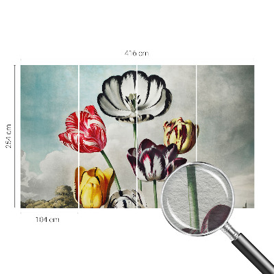 Vlies fotótapéta hálószobába Színes tulipánok