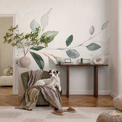 Fotótapéta méretre nappaliba Zöld levelek