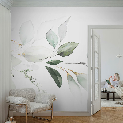 Fotótapéta méretre nappaliba Zöld levelek