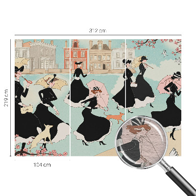 Nyomtatott vlies fotótapéta Nők sétálnak