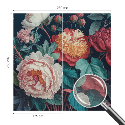 Vlies fotótapéta nappaliba Színes virágok