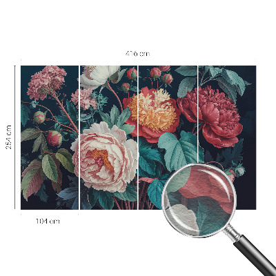 Vlies fotótapéta nappaliba Színes virágok