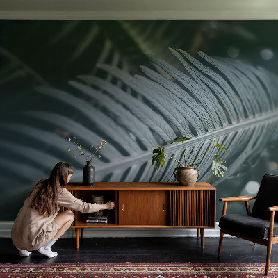 Vlies fotótapéta hálószobába Zöld levél