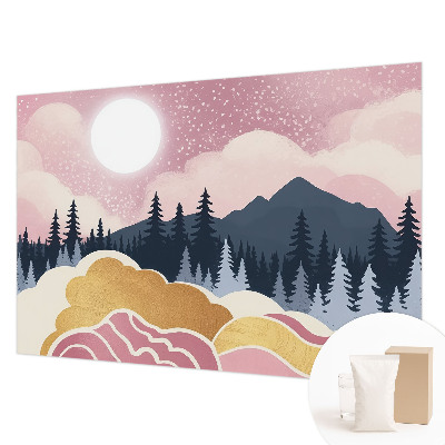 Fotótapéta hálószobába Rózsaszín naplemente