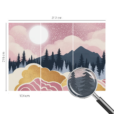 Fotótapéta hálószobába Rózsaszín naplemente