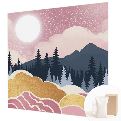 Fotótapéta hálószobába Rózsaszín naplemente