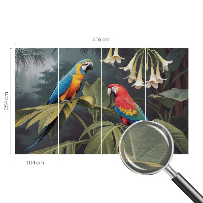 Vlies alapú fotótapéta Színes papagájok