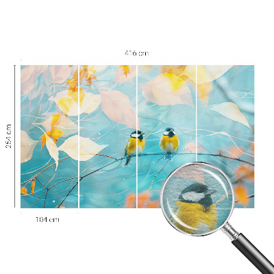 Fotótapéta méretre nappaliba Tavaszi madarak