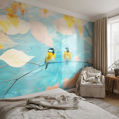 Fotótapéta méretre nappaliba Tavaszi madarak