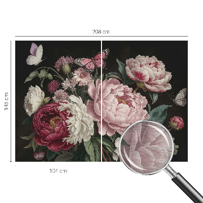 Óriás fotótapéta Pünkösdi rózsák és pillangók