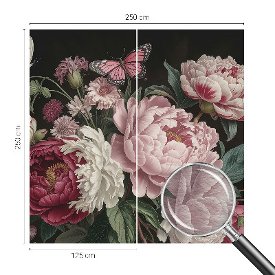 Óriás fotótapéta Pünkösdi rózsák és pillangók