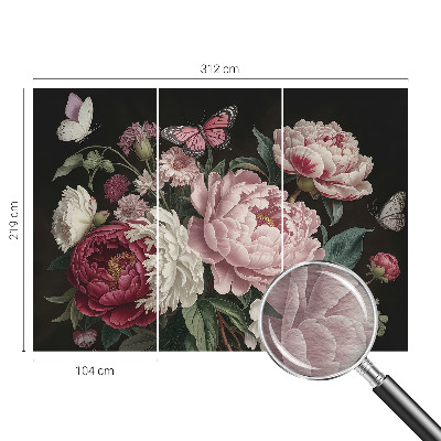 Óriás fotótapéta Pünkösdi rózsák és pillangók