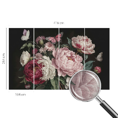 Óriás fotótapéta Pünkösdi rózsák és pillangók