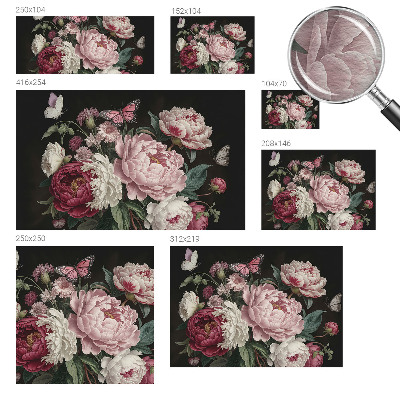 Óriás fotótapéta Pünkösdi rózsák és pillangók