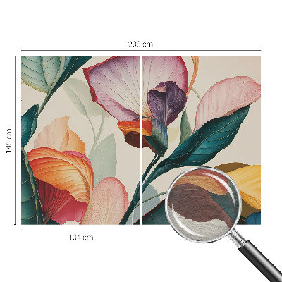 Vlies fotótapéta gyerekszobába Színes virágok